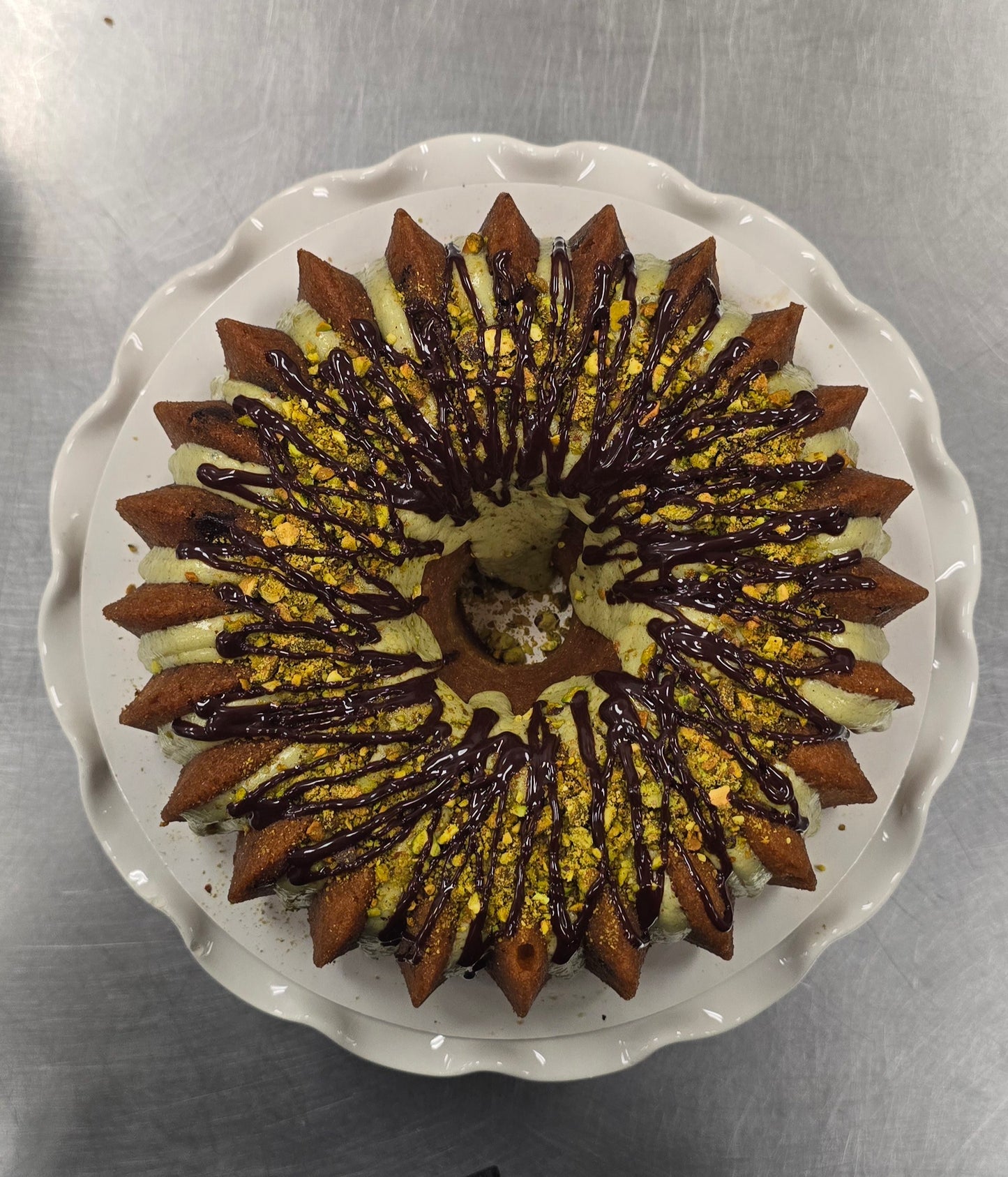 Dubai Chocolate Pistachio Rum Cake