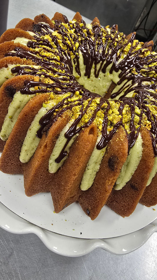 Dubai Chocolate Pistachio Rum Cake